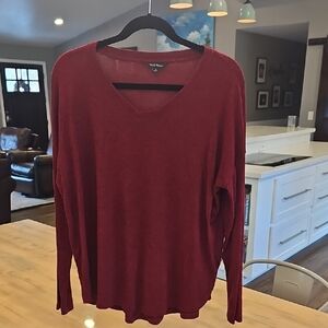 Red V-Neck Sweater M